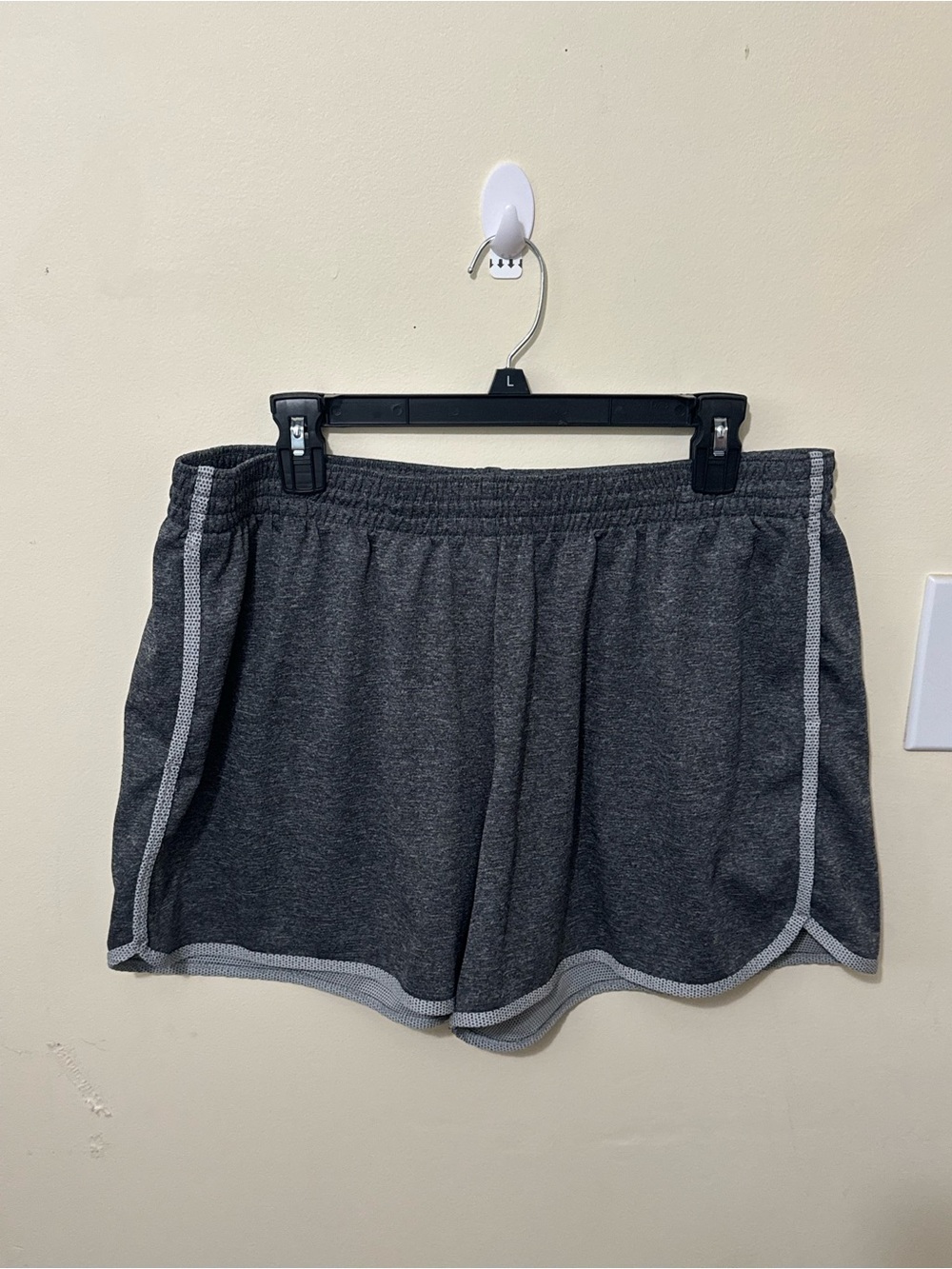 Champion Dark Gray Athletic Shorts with Light Gray Trim